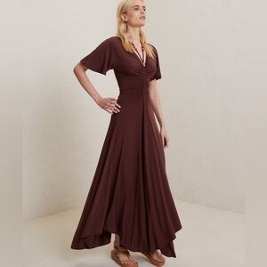 A.L.C.
V-Neck Long Dress brown